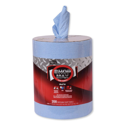 Tork Advanced ShopMax Wiper 450, Centerfeed Refill, 9.9 x 13.1, Blue, 200/Roll, 2 Rolls/Carton