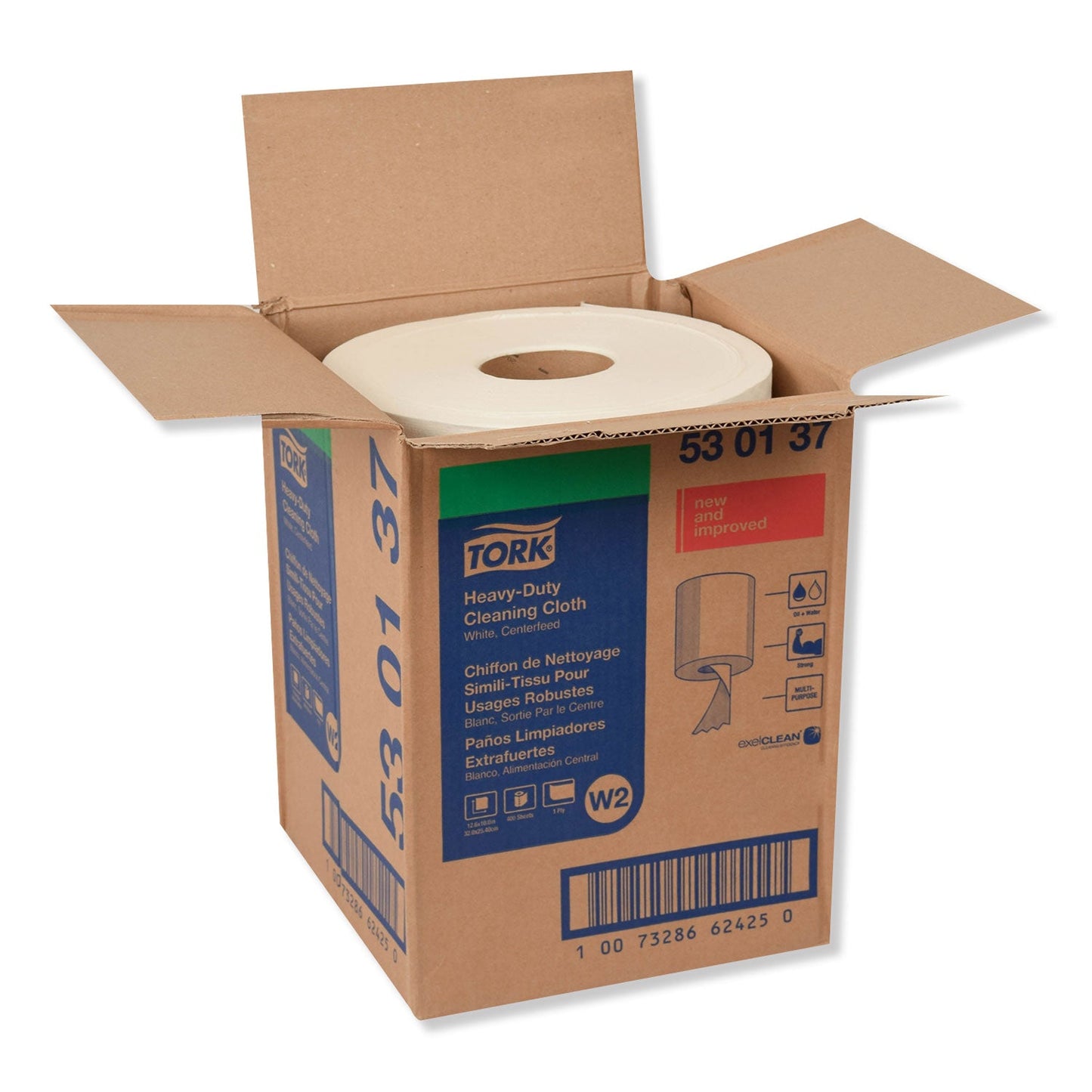 Tork Heavy-Duty Cleaning Cloth, 12.6 x 10, White, 400/Carton