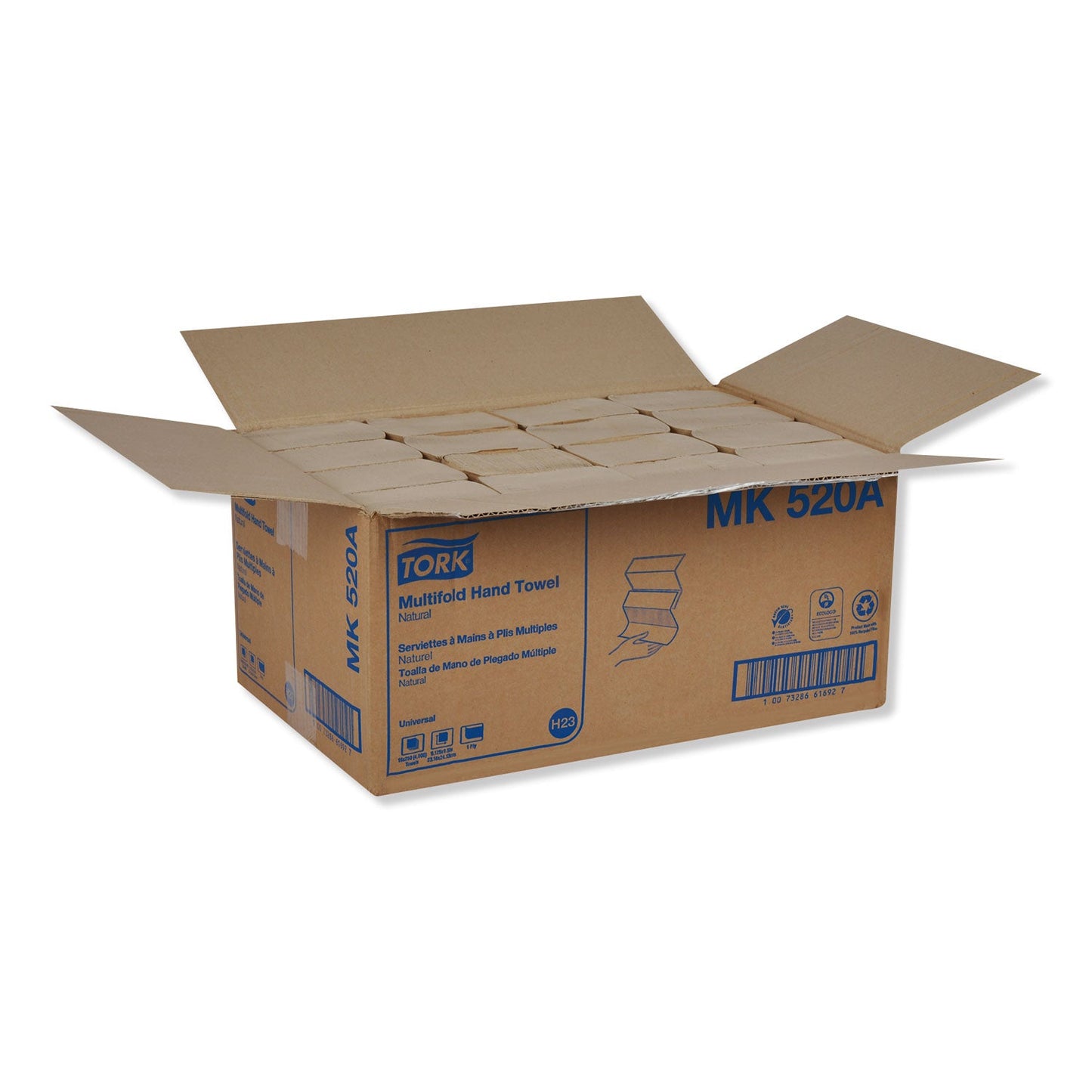 Tork Multifold Hand Towel, 9.13 x 9.5, Natural, 250/Pack, 16 Packs/Carton