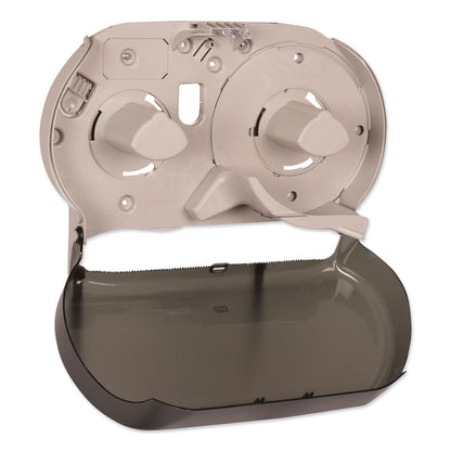 Tork Twin Jumbo Roll Bath Tissue Dispenser, 19.29 x 5.51 x 11.83, Smoke/Gray