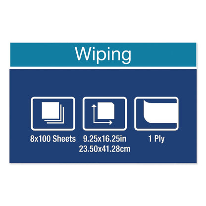 Tork Multipurpose Paper Wiper, 9.25 x 16.25, White, 100/Box, 8 Boxes/Carton
