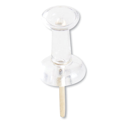 U Brands Standard Push Pins, Plastic, Clear, Clear Head/Gold Pin, 0.44", 100/Pack