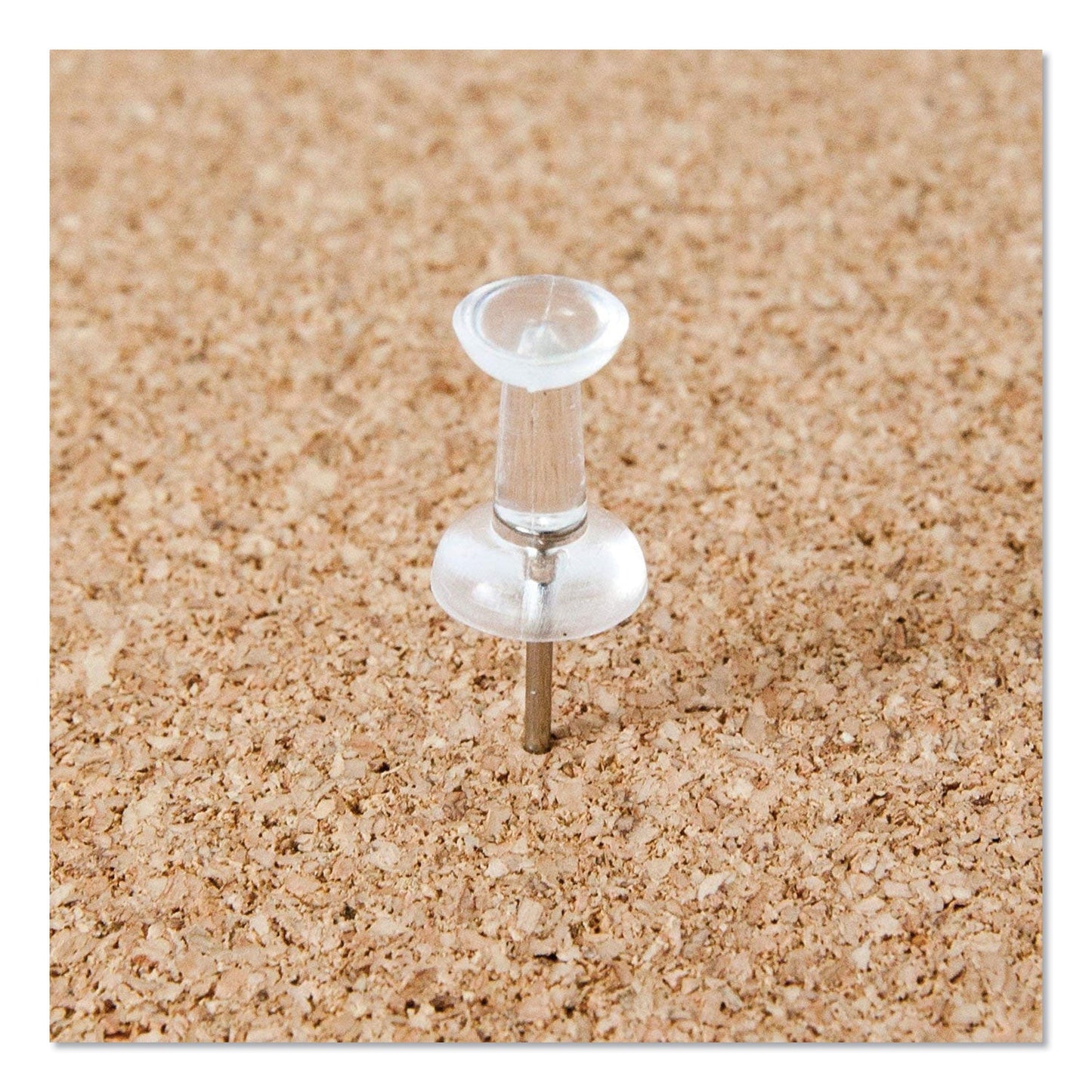 U Brands Standard Push Pins, Plastic, Clear, 0.44", 200/Pack