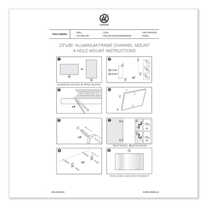 U Brands PINIT Magnetic Dry Erase Undated One Month Calendar, 36 x 24, White