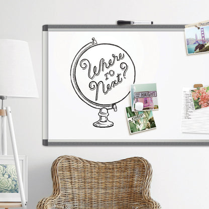 U Brands PINIT Magnetic Dry Erase Board, 48 x 36, White