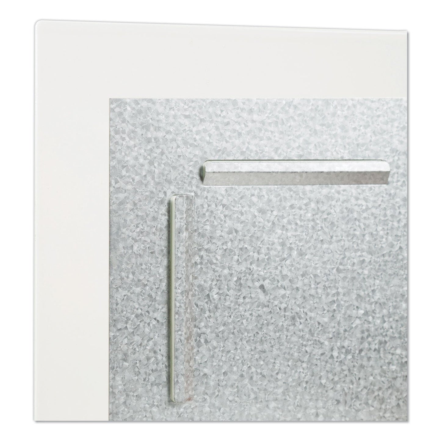 U Brands Floating Glass Ghost Grid Dry Erase Board, 48 x 36, White