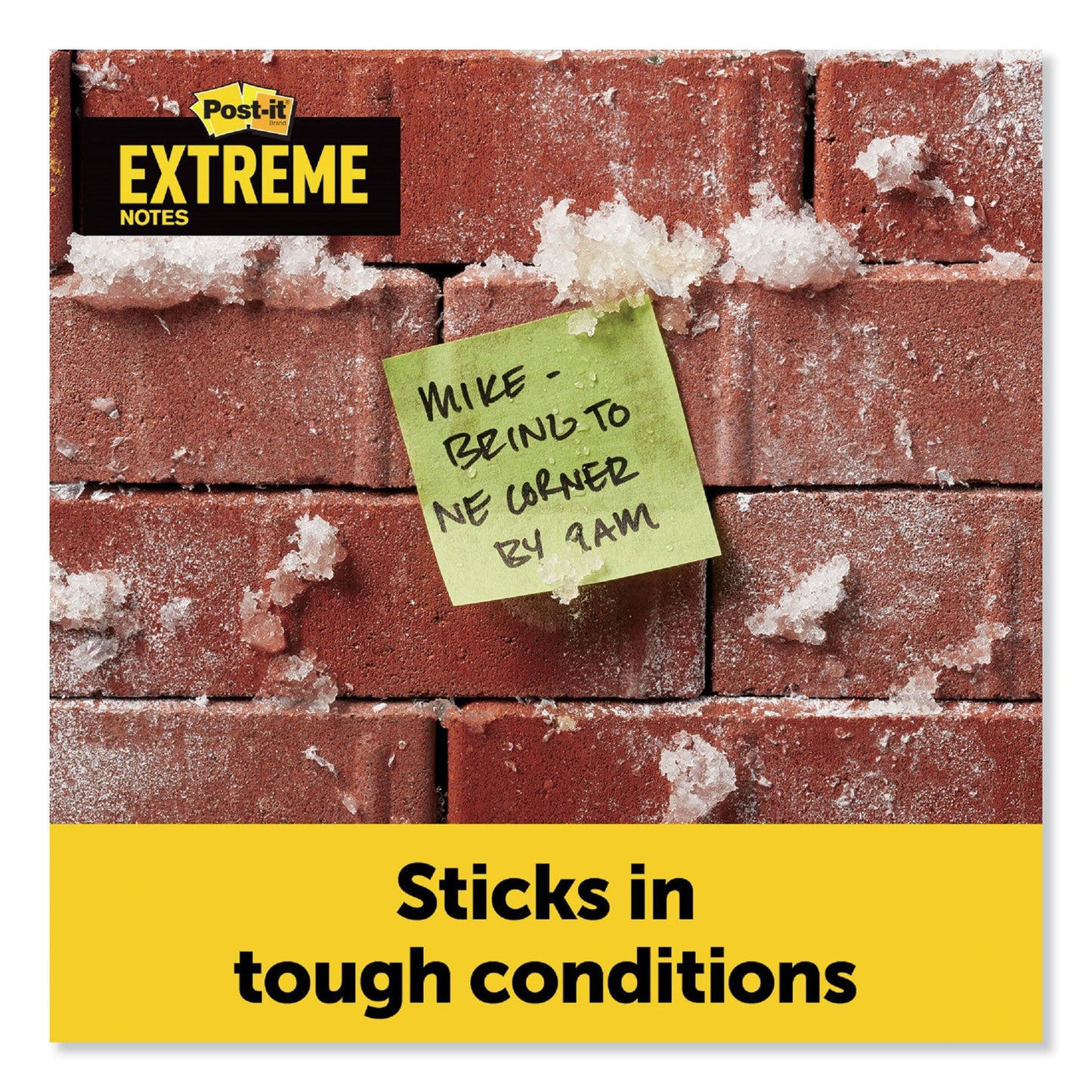Post-it Water-Resistant Self-Stick Notes, 3" x 3", Assorted Colors, 45 Sheets/Pad, 3 Pads/Pack