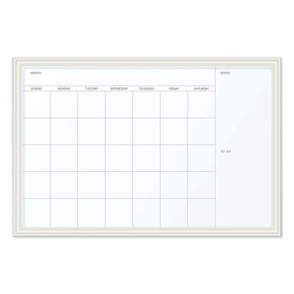 U Brands Magnetic Dry Erase Calendar with Decor Frame, 30 x 20, White Surface and Frame