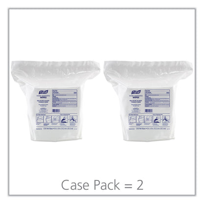 PURELL Hand Sanitizing Wipes, 6 x 8, Fresh Citrus Scent, White, 1,200/Refill Pouch, 2 Refills/Carton