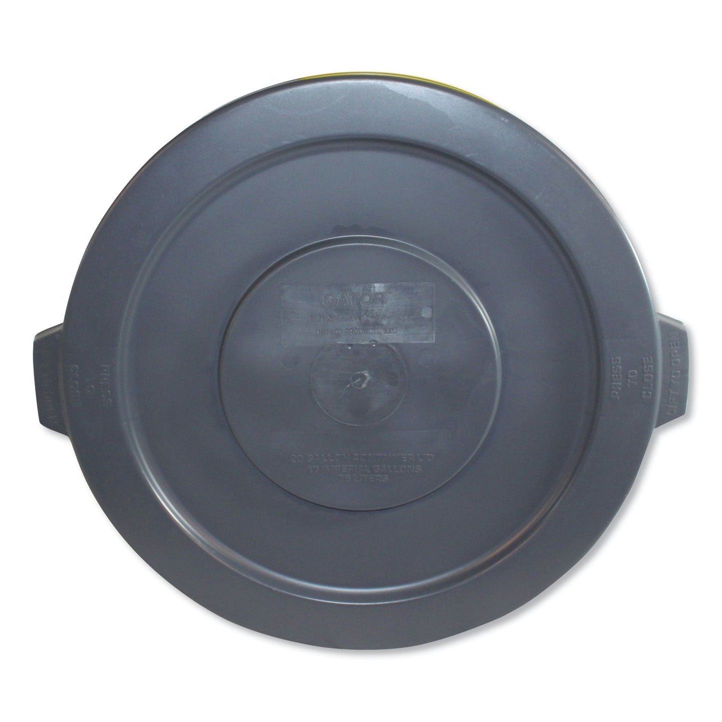 Impact Basic Gator Lids, for 20 gal, Flat-Top, 19.65" Diameter, Gray