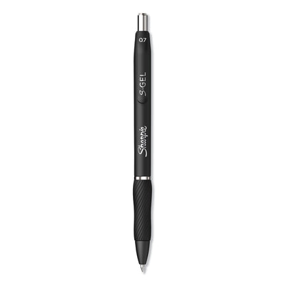 Sharpie S-Gel High-Performance Gel Pen, Retractable, Medium 0.7 mm, Black Ink, Black Barrel, Dozen