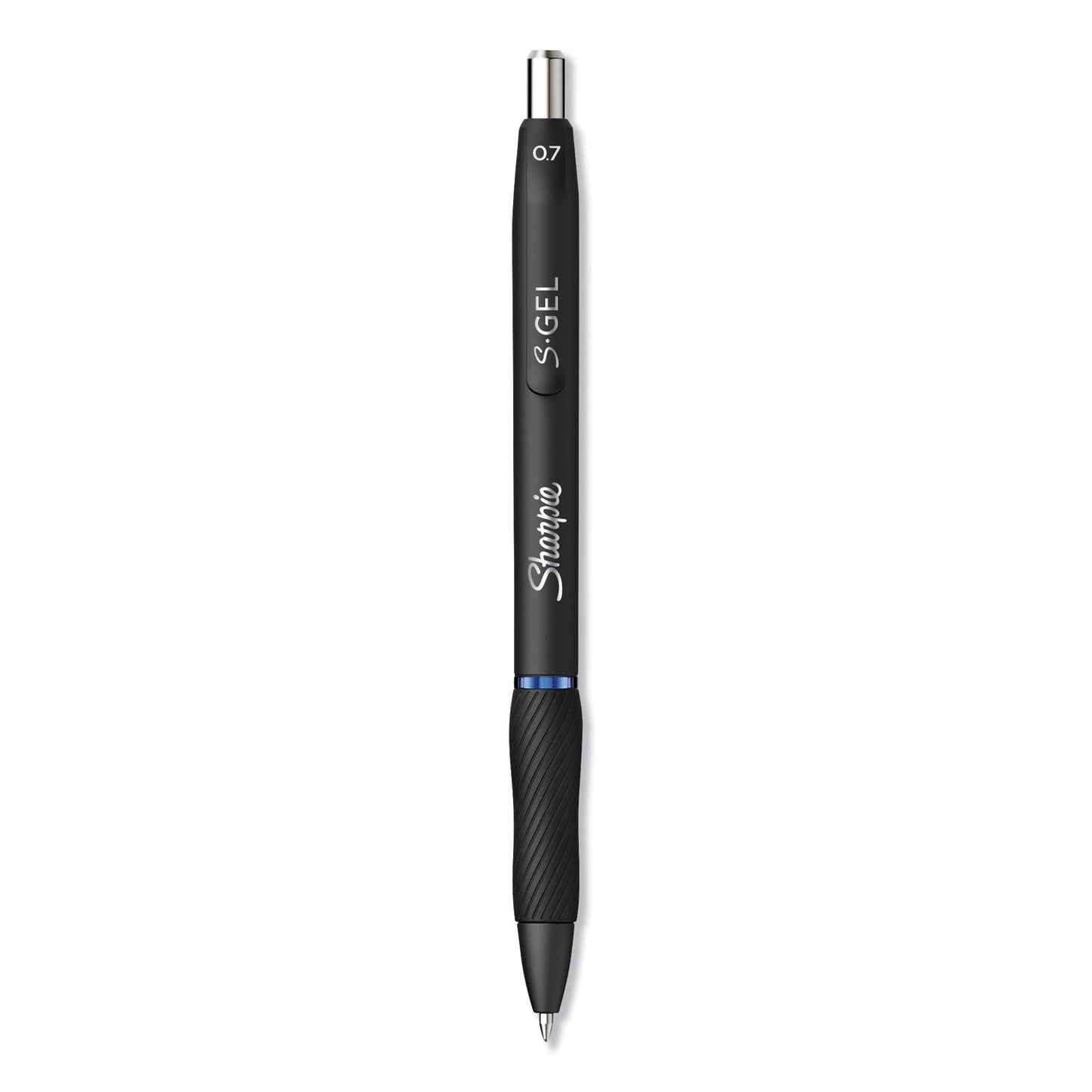 Sharpie S-Gel High-Performance Gel Pen, Retractable, Medium 0.7 mm, Blue Ink, Black Barrel, Dozen