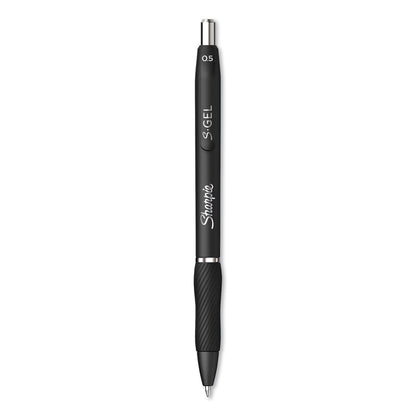 Sharpie S-Gel High-Performance Gel Pen, Retractable, Fine 0.5 mm, Black Ink, Black Barrel, Dozen