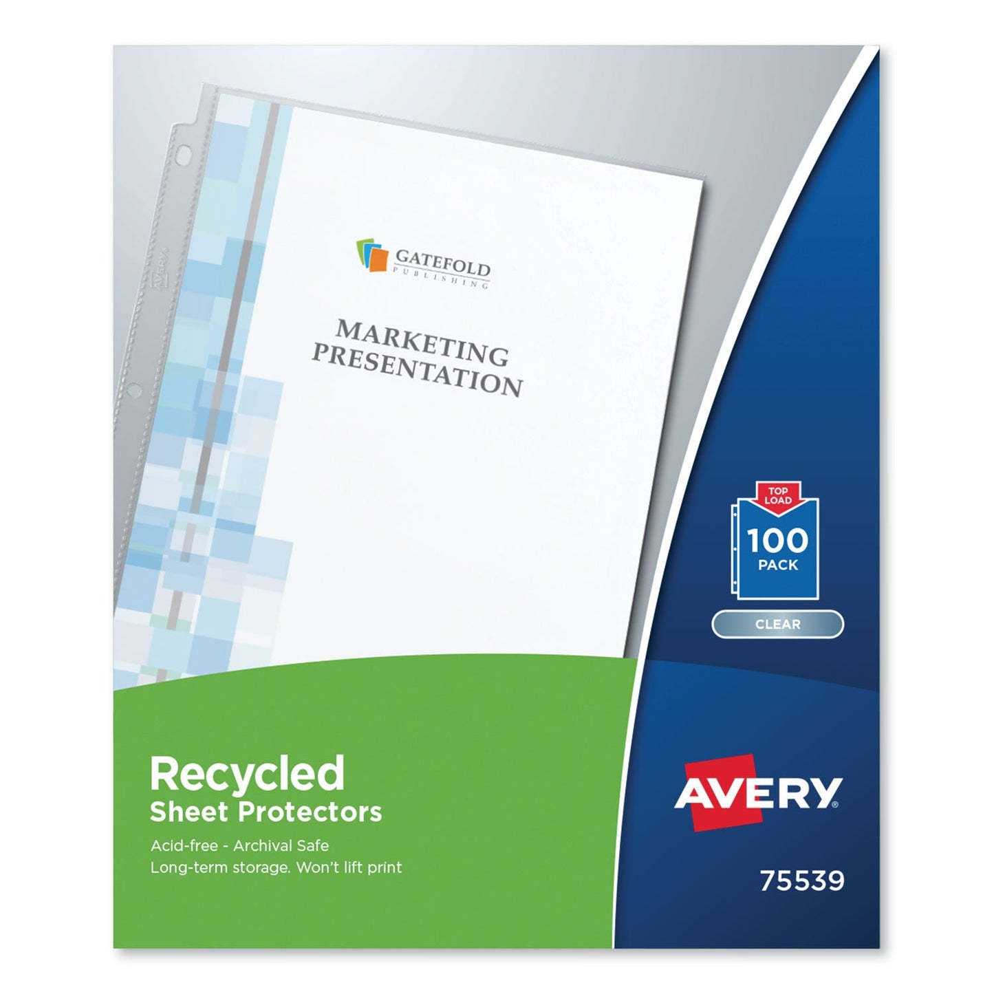 Avery Top-Load Recycled Polypropylene Sheet Protector, Clear, 100/Box