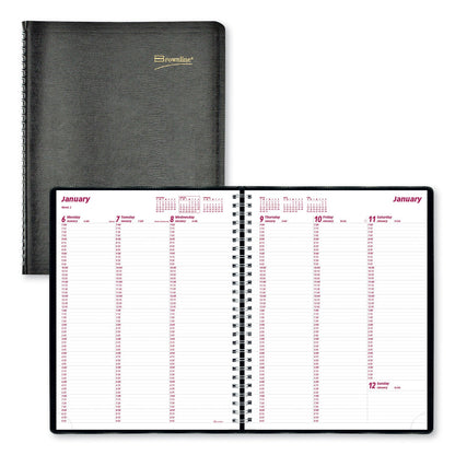 Brownline Essential Collection Weekly Appointment Book in Columnar Format, 11 x 8.5, Black Cover, 12-Month (Jan to Dec): 2023