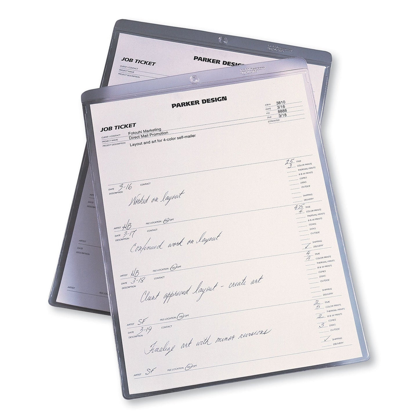 Avery Job Ticket Holders, Heavy Gauge Vinyl, 9 x 12, Clear, 10/Pack