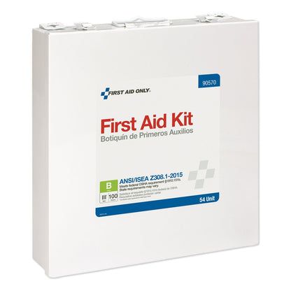 First Aid Only Unitized ANSI 2015 Compliant Class B Type III First Aid Kit for 100 People, 217 Pieces, Metal Case