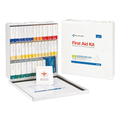 First Aid Only Unitized ANSI 2015 Compliant Class B Type III First Aid Kit for 100 People, 217 Pieces, Metal Case