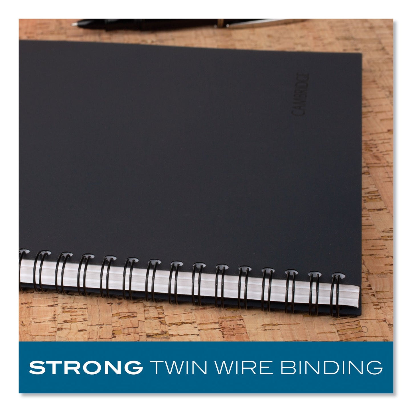 Cambridge Wirebound Guided Action Planner Notebook, 1 Subject, Project-Management Format, Gray Cover, 9.5 x 7.5, 80 Sheets
