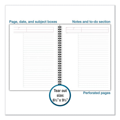 Cambridge Wirebound Guided Action Planner Notebook, 1 Subject, Project-Management Format, Gray Cover, 9.5 x 7.5, 80 Sheets
