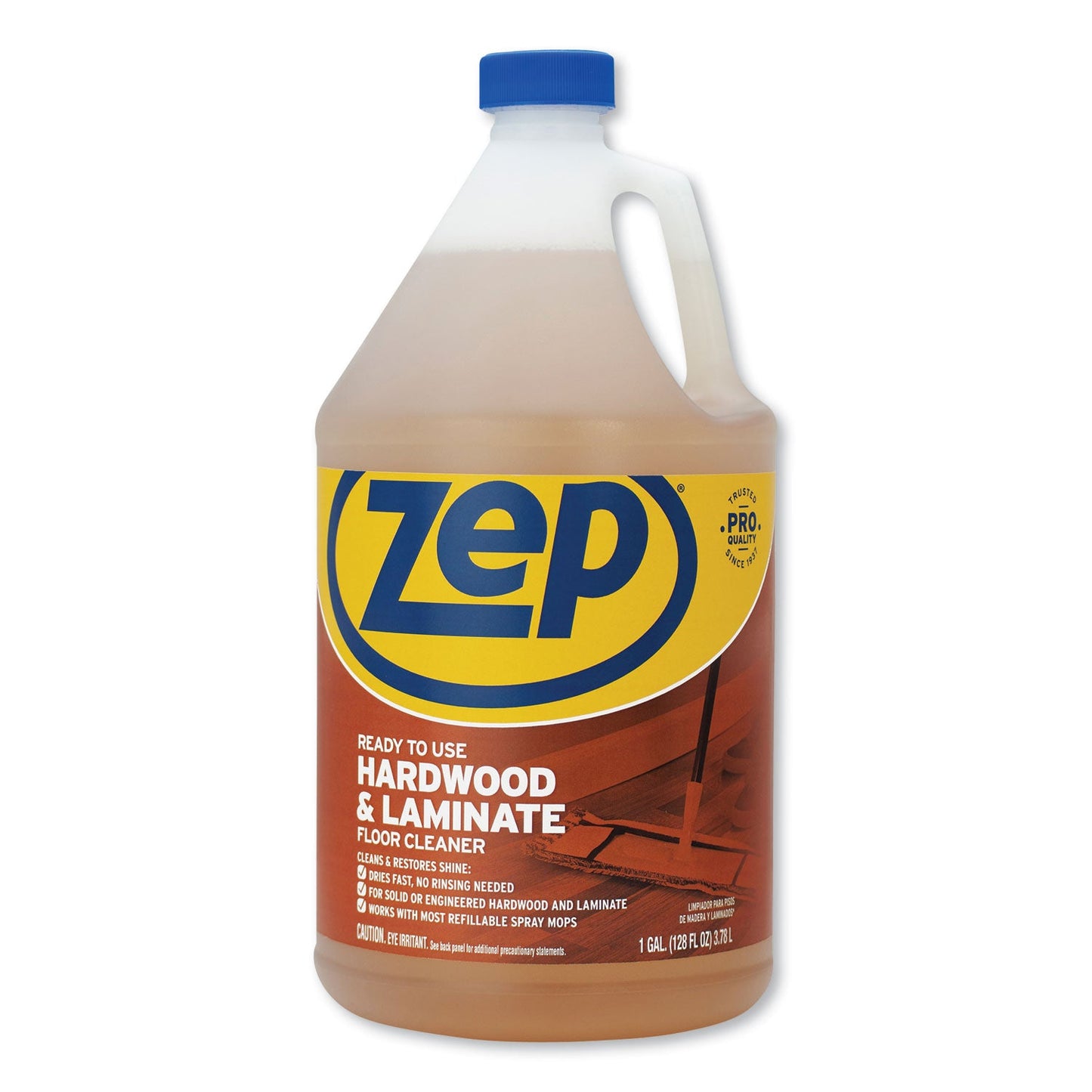 Zep Commercial Hardwood and Laminate Cleaner, Fresh Scent, 1 gal, 4/Carton