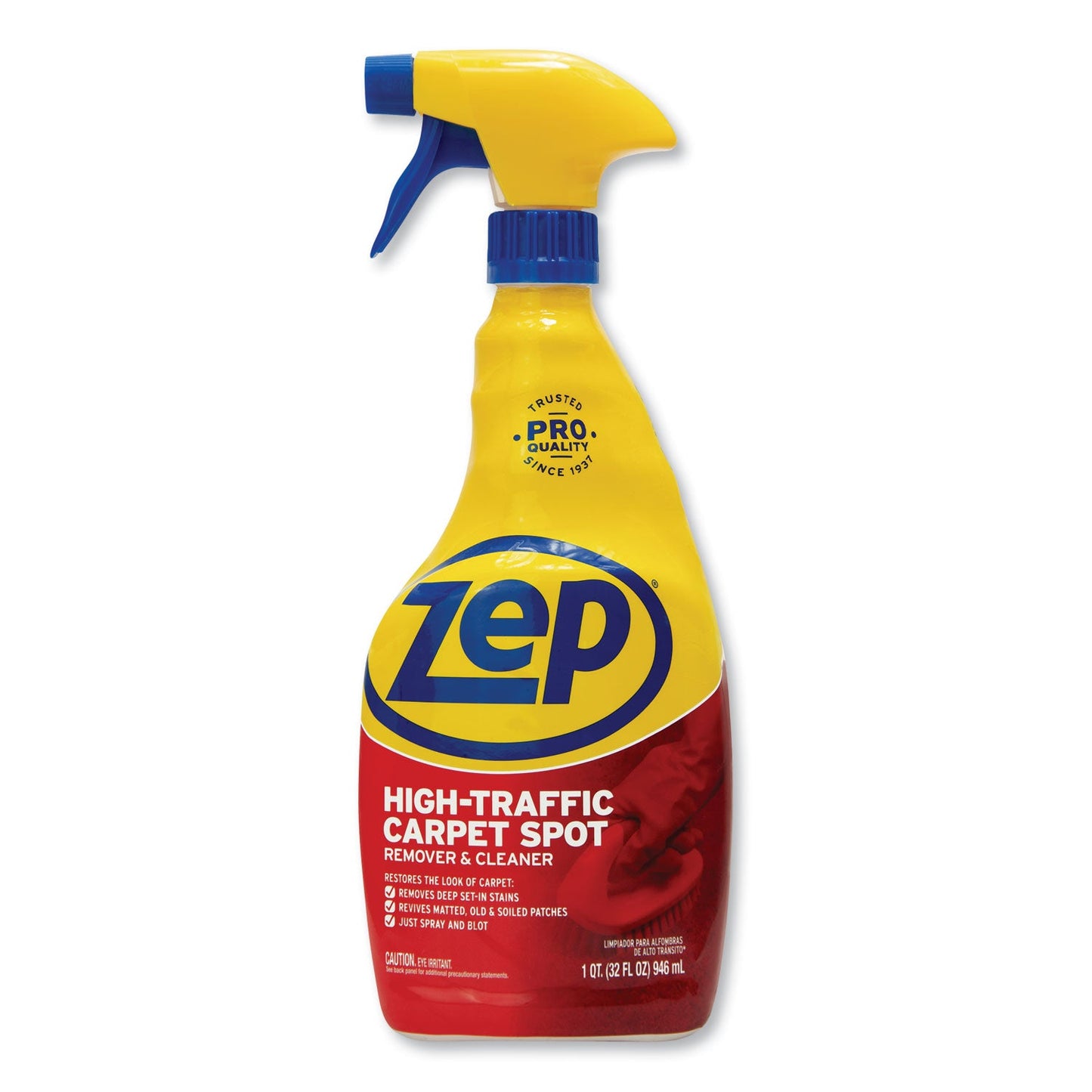 Zep Commercial High Traffic Carpet Cleaner, Fresh Scent, 32 oz Spray Bottle, 12/Carton