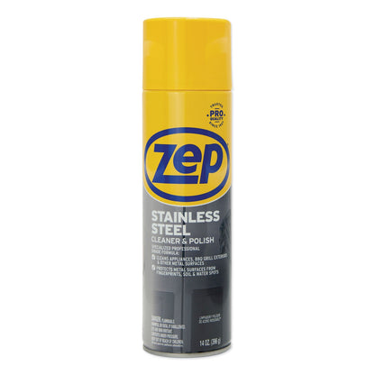 Zep Commercial Stainless Steel Polish, 14 oz Aerosol Spray, 12/Carton