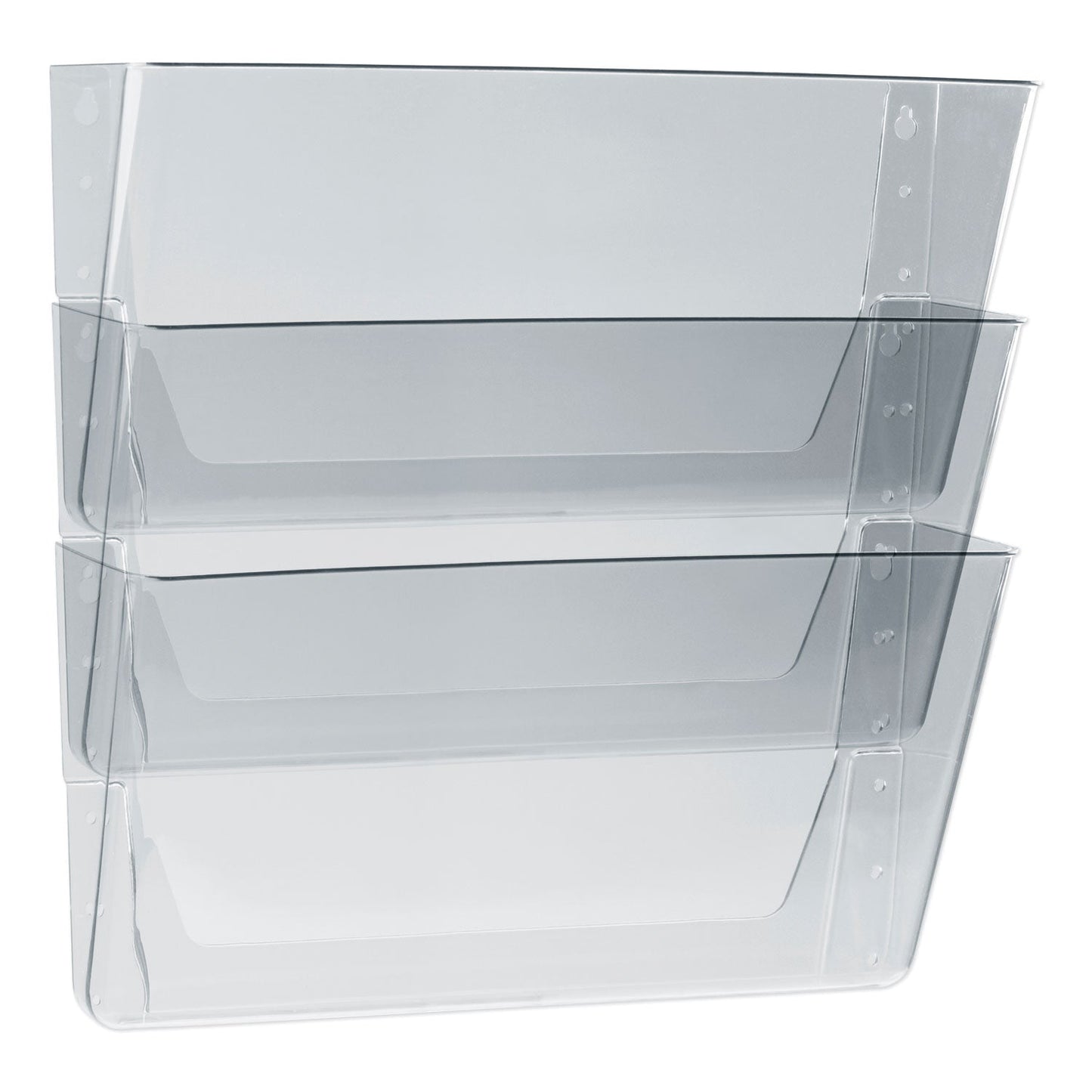 Storex Wall File, 3 Sections, Legal Size 16" x 4" x 14", Clear, 3/Set