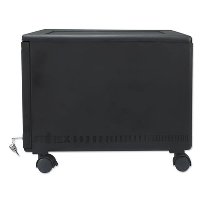 Storex Single-Drawer Mobile Filing Cabinet, 1 Legal/Letter-Size File Drawer, Black, 14.75" x 18.25" x 12.75"