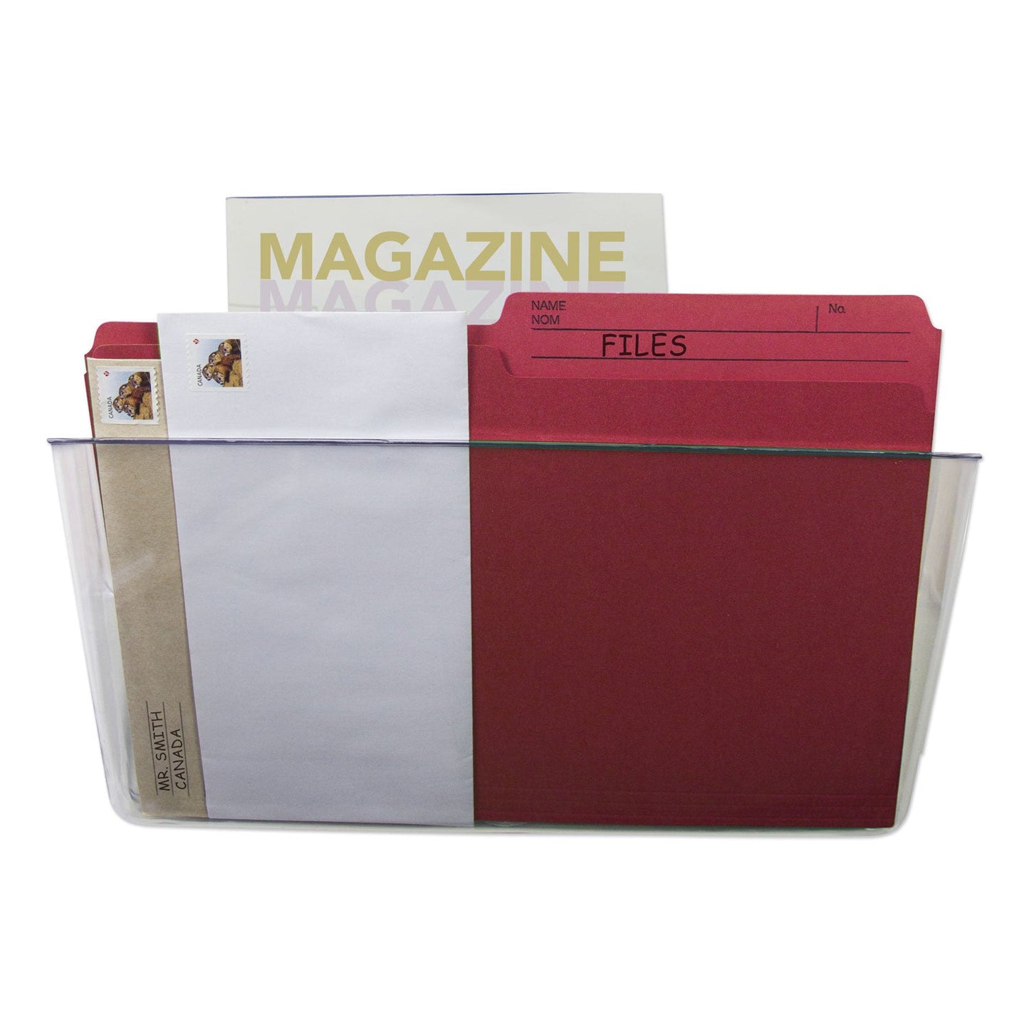 Storex Wall File, Letter Size, 13" x 4" x 7", Clear