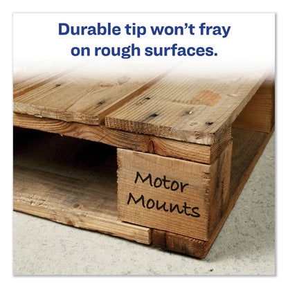 Avery MARKS A LOT Large Desk-Style Permanent Marker, Broad Chisel Tip, Yellow, Dozen (8882)