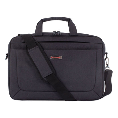 Swiss Mobility Cadence 2 Section Briefcase, Fits Devices Up to 15.6", Polyester, 4.5 x 4.5 x 16, Charcoal