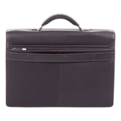 Swiss Mobility Milestone Briefcase, Fits Devices Up to 15.6", Leather, 5 x 5 x 12, Brown