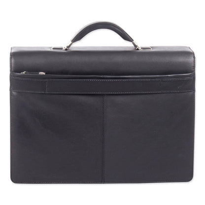 Swiss Mobility Milestone Briefcase, Fits Devices Up to 15.6", Leather, 5 x 5 x 12, Black