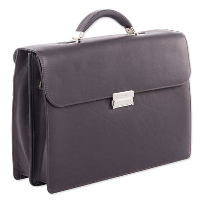 Swiss Mobility Milestone Briefcase, Fits Devices Up to 15.6", Leather, 5 x 5 x 12, Brown