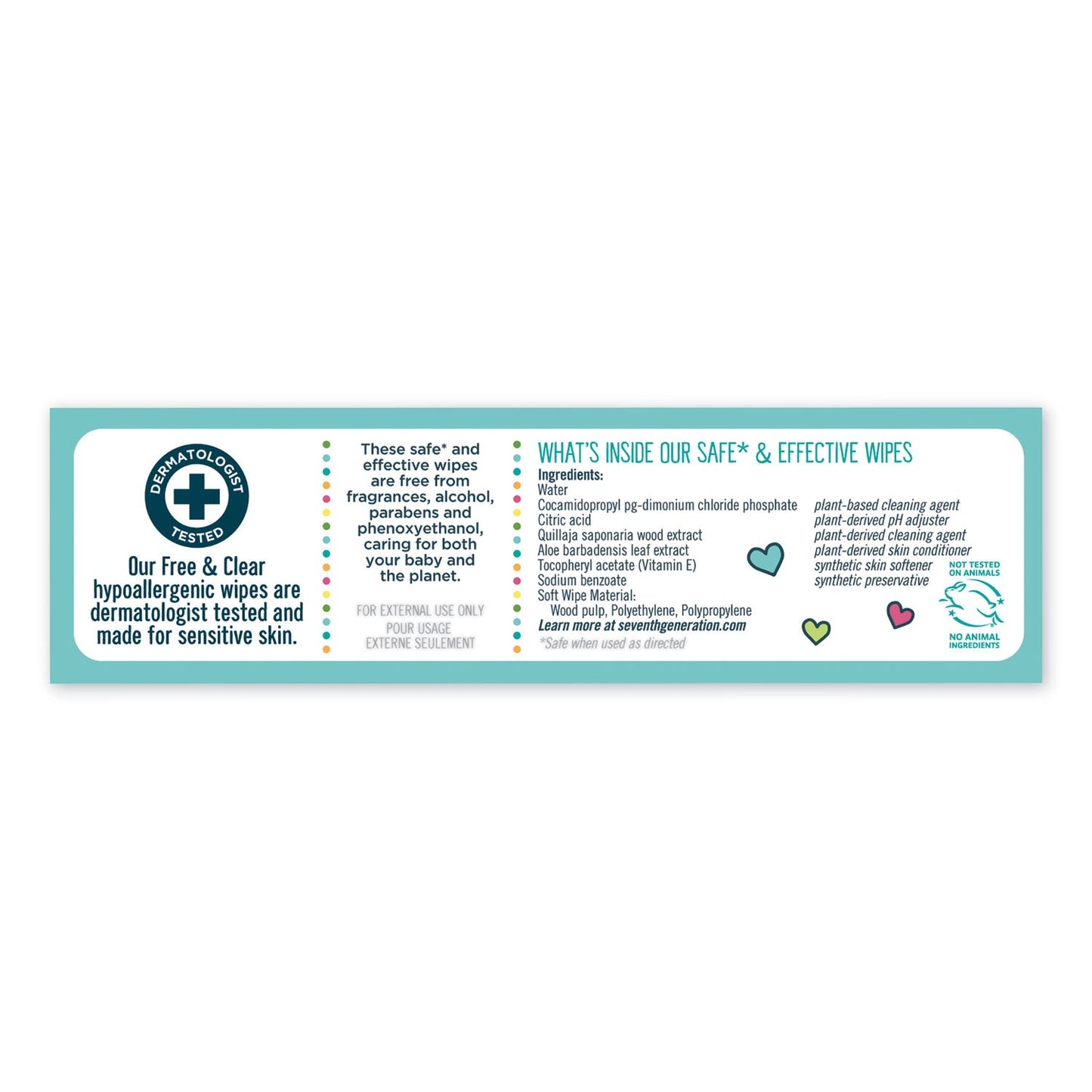Seventh Generation Free and Clear Baby Wipes, 7 x 7, Refill, Unscented, White, 256/Pack, 3 Packs/Carton