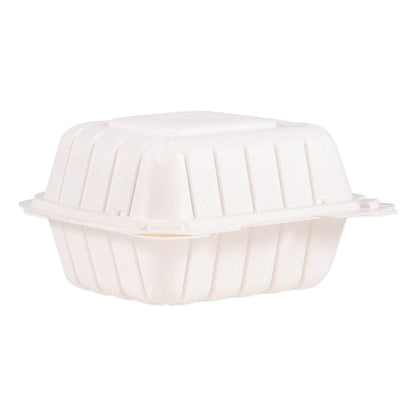 ProPlanet Hinged Lid Containers, 6 x 6.3 x 3.3, White, Plastic, 400/Carton