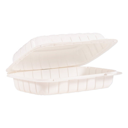 ProPlanet Hinged Lid Containers, Hoagie Container, 6.5 x 9 x 2.8, White, Plastic, 200/Carton