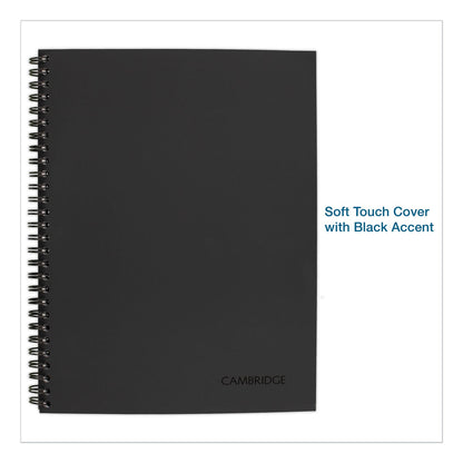 Cambridge Wirebound Business Notebook, 1 Subject, Wide/Legal Rule, Black Cover, 11 x 8.5, 80 Sheets