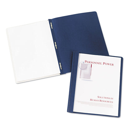 Avery Durable Clear Front Report Cover, Prong Fastener, 0.13" Capacity, 8.5 x 11, Clear/Blue, 25/Box