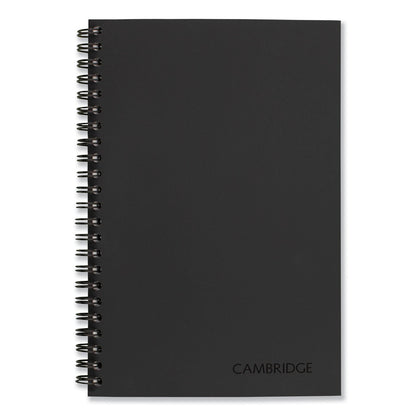 Cambridge Wirebound Business Notebook, 1 Subject, Wide/Legal Rule, Black Cover, 8 x 5, 80 Sheets