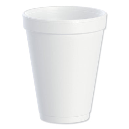 Dart Foam Drink Cups, 12 oz, White, 25/Bag, 40 Bags/Carton