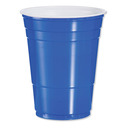 Dart Solo Plastic Party Cold Cups, 16 oz, Blue, 50/Bag, 20 Bags/Carton