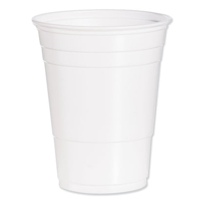 Dart Solo Party Plastic Cold Drink Cups, 16 oz to 18 oz, White, 50/Bag, 20 Bags/Carton