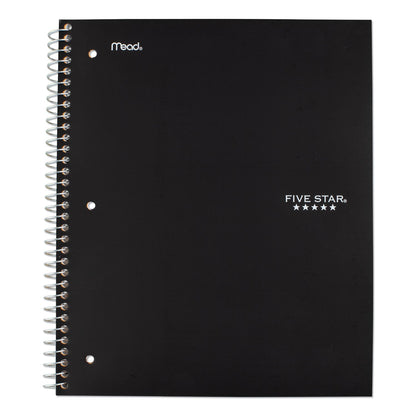 Five Star Wirebound Notebook, 1 Subject, Medium/College Rule, Black Cover, 11 x 8.5, 100 Sheets