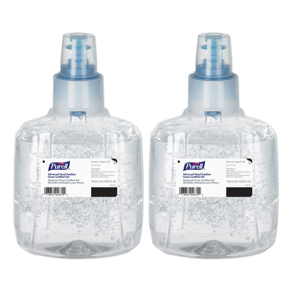 PURELL Advanced Hand Sanitizer Green Certified Gel Refill, For LTX-12 Dispensers, 1,200 mL, Fragrance-Free, 2/Carton