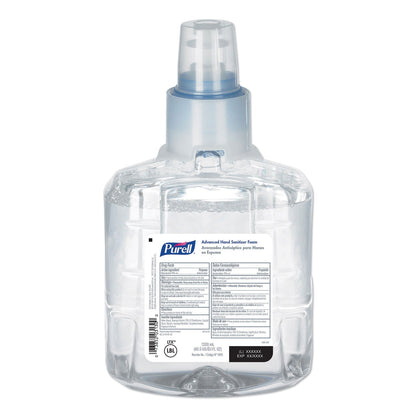 PURELL Advanced Hand Sanitizer Foam, For LTX-12 Dispensers, 1,200 mL Refill, Fragrance-Free, 2/Carton