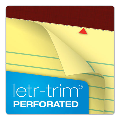 TOPS Docket Gold Ruled Perforated Pads, Wide/Legal Rule, 50 Canary-Yellow 8.5 x 11.75 Sheets, 12/Pack