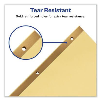 Avery Preprinted Laminated Tab Dividers with Gold Reinforced Binding Edge, 31-Tab, 1 to 31, 11 x 8.5, Buff, 1 Set