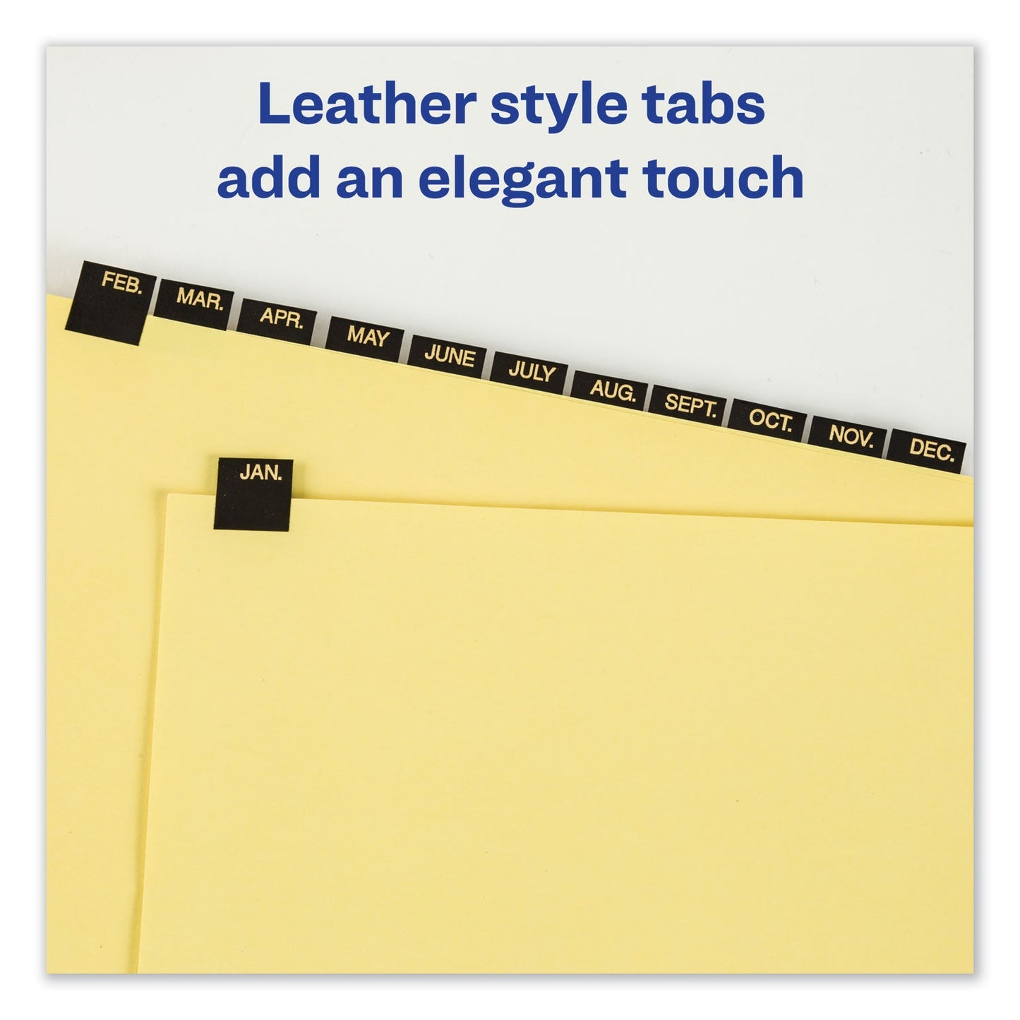 Avery Preprinted Red Leather Tab Dividers with Clear Reinforced Edge, 12-Tab, Jan. to Dec., 11 x 8.5, Buff, 1 Set